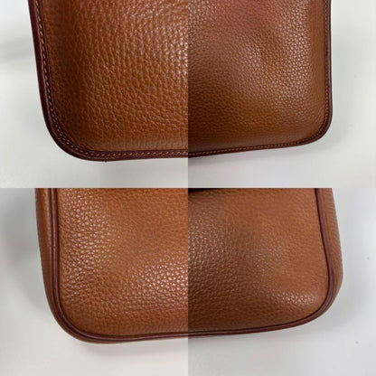 GUCCI Shoulder Bag Purse Interlocking Leather Brown Authentic