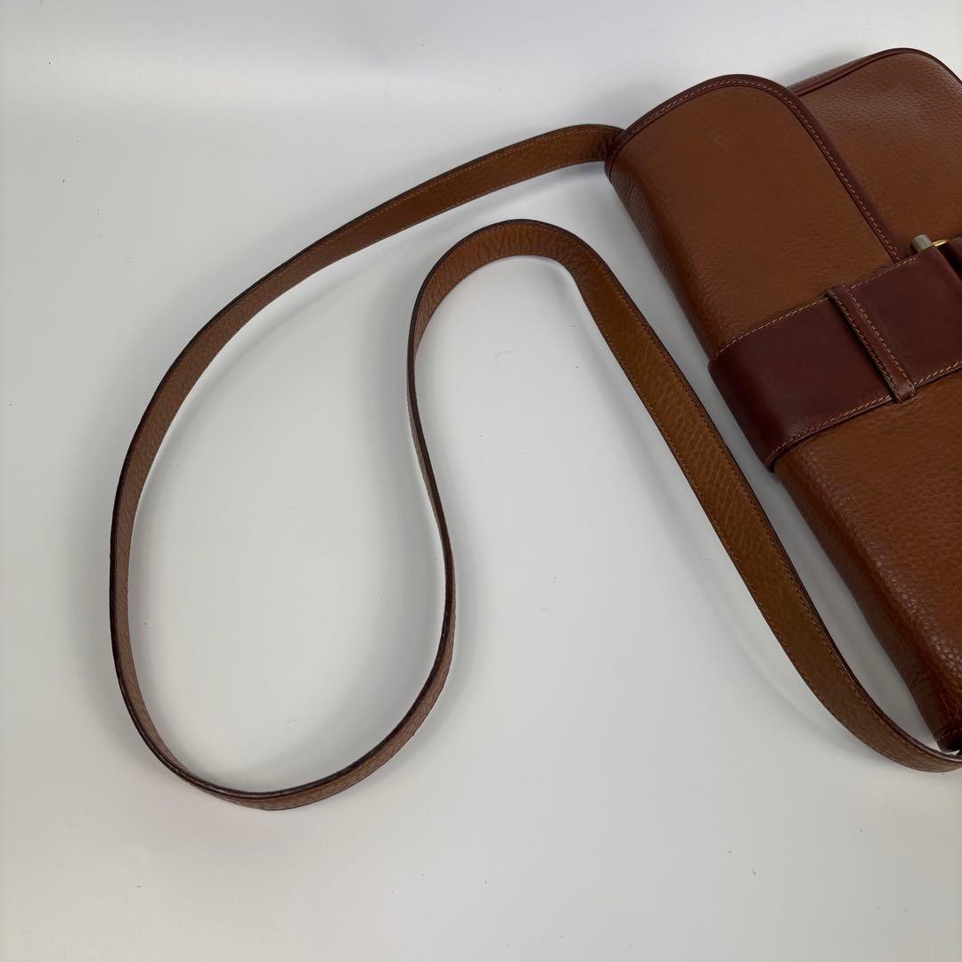 GUCCI Shoulder Bag Purse Interlocking Leather Brown Authentic