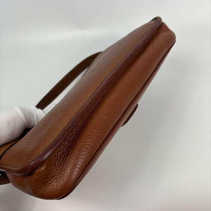 GUCCI Shoulder Bag Purse Interlocking Leather Brown Authentic