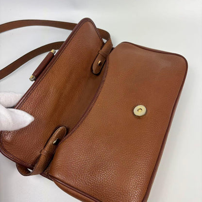 GUCCI Shoulder Bag Purse Interlocking Leather Brown Authentic