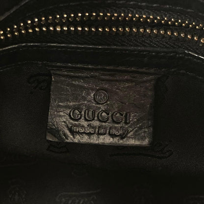 GUCCI Hand Bag Tote Purse Logo Patent Leather Black Authentic