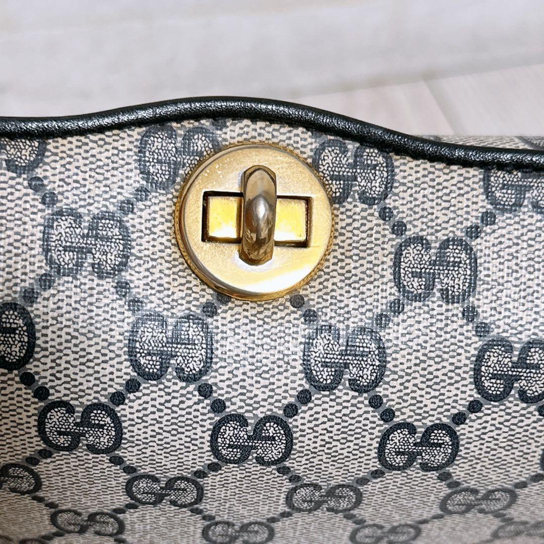 GUCCI Hand Bag Tote Purse GG PVC Leather Authentic