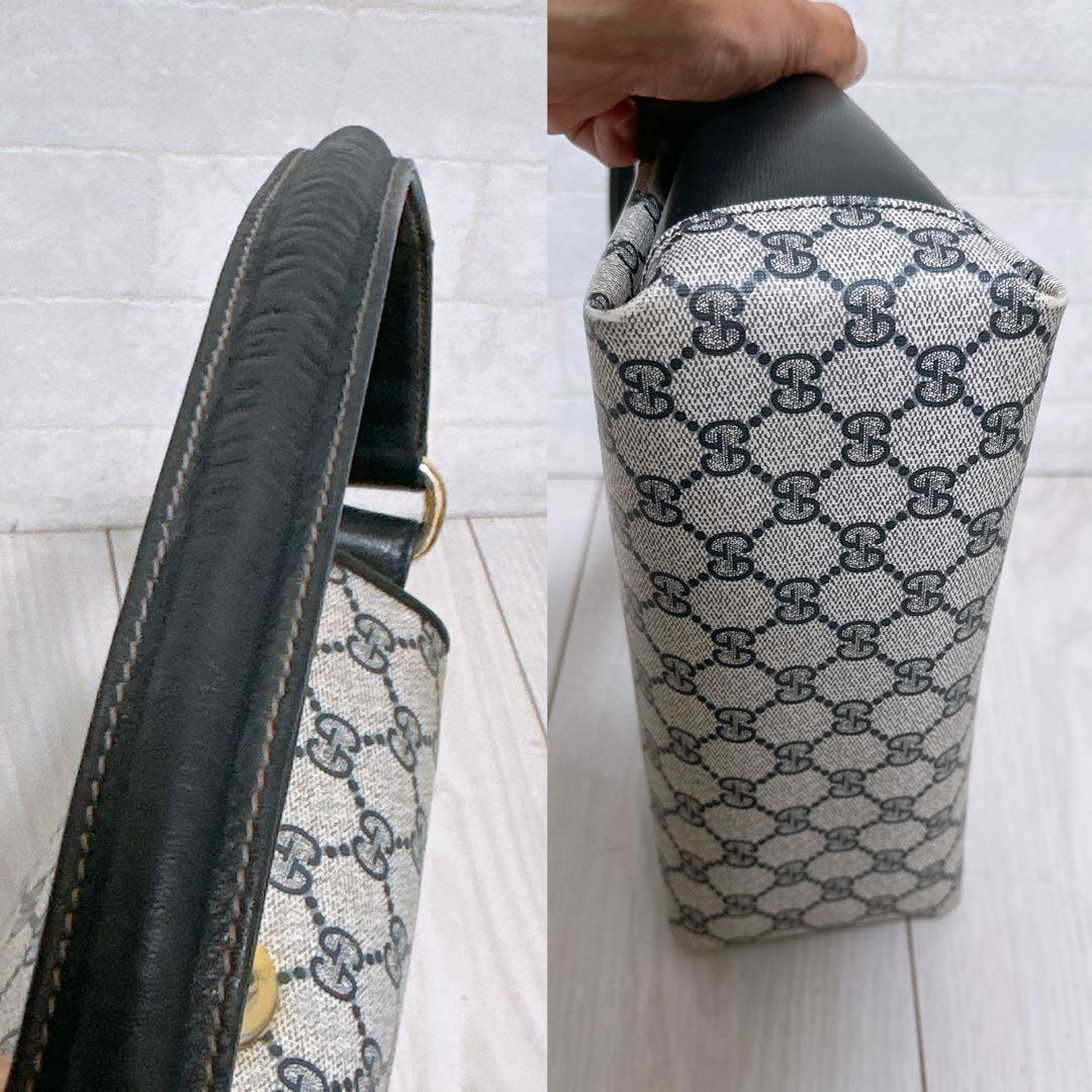 GUCCI Hand Bag Tote Purse GG PVC Leather Authentic