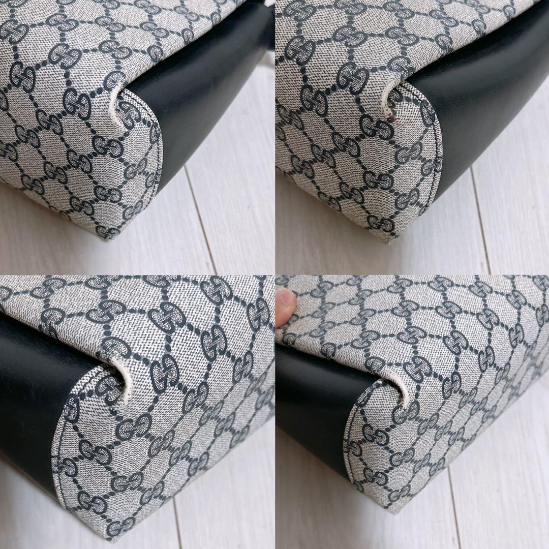 GUCCI Hand Bag Tote Purse GG PVC Leather Authentic