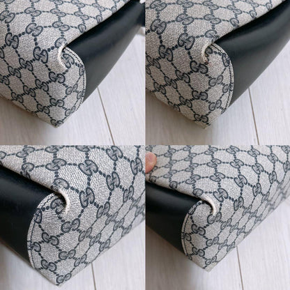 GUCCI Hand Bag Tote Purse GG PVC Leather Authentic