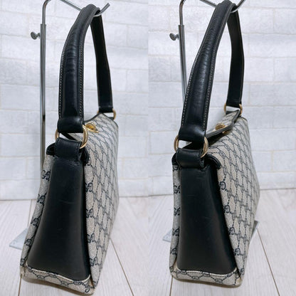 GUCCI Hand Bag Tote Purse GG PVC Leather Authentic