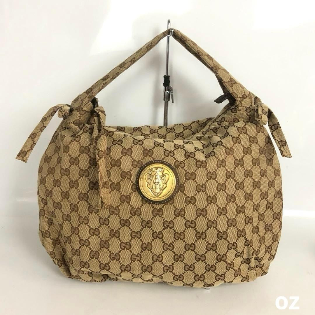 GUCCI Hand Bag Tote Purse Hysteria Crest Hobo GG Authentic