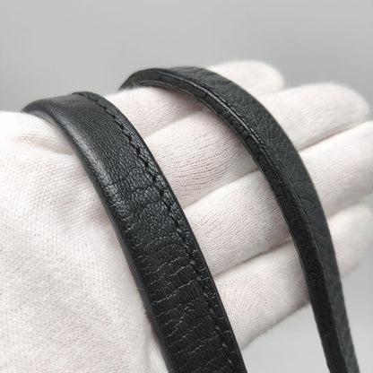 GUCCI Hand Bag Tote Purse Ribbon Leather Black Authentic