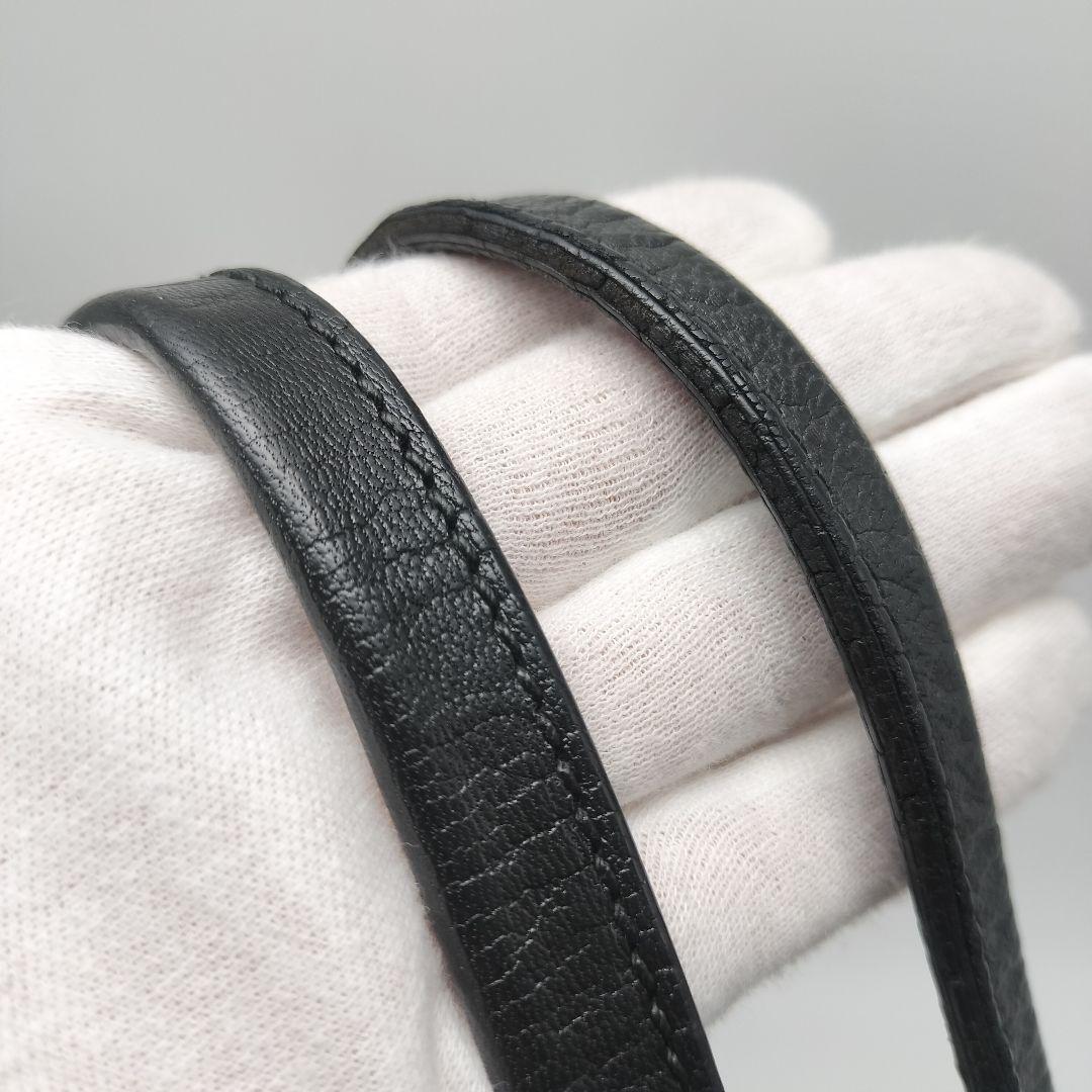 GUCCI Hand Bag Tote Purse Ribbon Leather Black Authentic