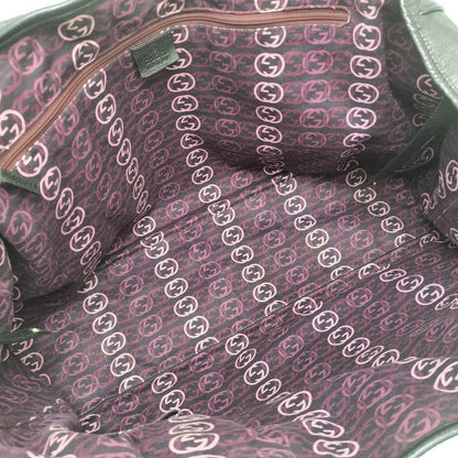 GUCCI Hand Bag Tote Purse Ribbon Leather Black Authentic