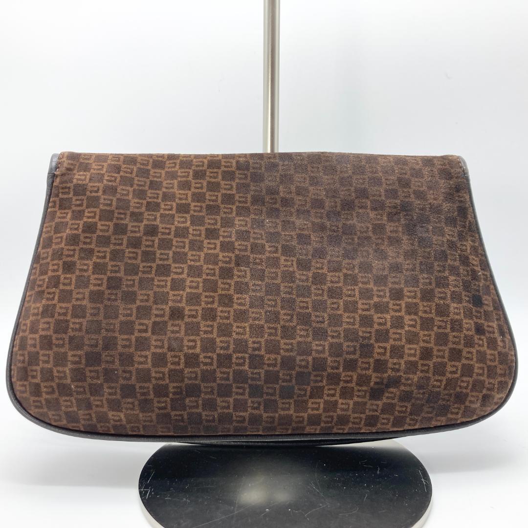 GUCCI Clutch Bag Second Bag GG Leather Brown Authentic