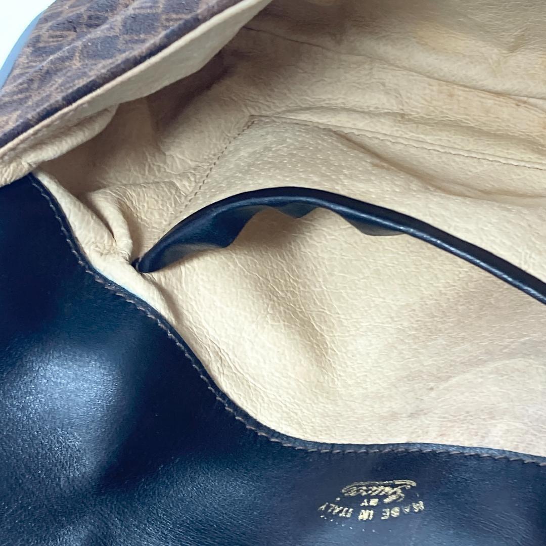 GUCCI Clutch Bag Second Bag GG Leather Brown Authentic