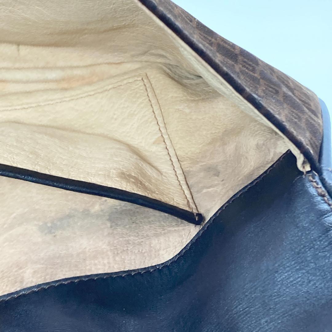 GUCCI Clutch Bag Second Bag GG Leather Brown Authentic