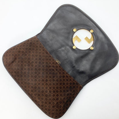 GUCCI Clutch Bag Second Bag GG Leather Brown Authentic