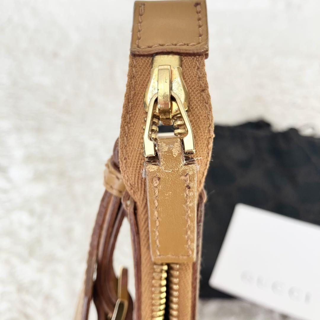 GUCCI One Shoulder Bag Purse Leather Suede Pink Brown Authentic