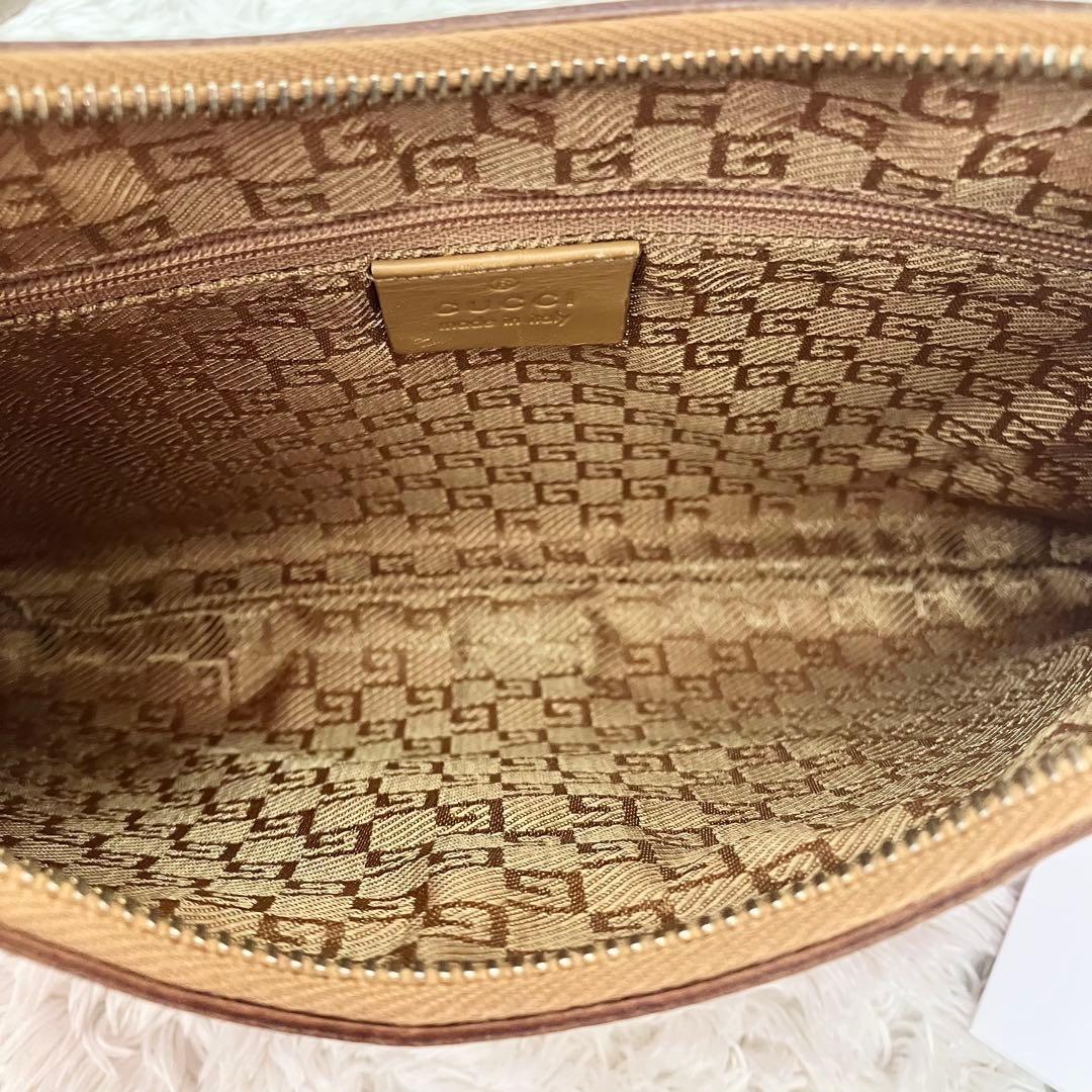 GUCCI One Shoulder Bag Purse Leather Suede Pink Brown Authentic