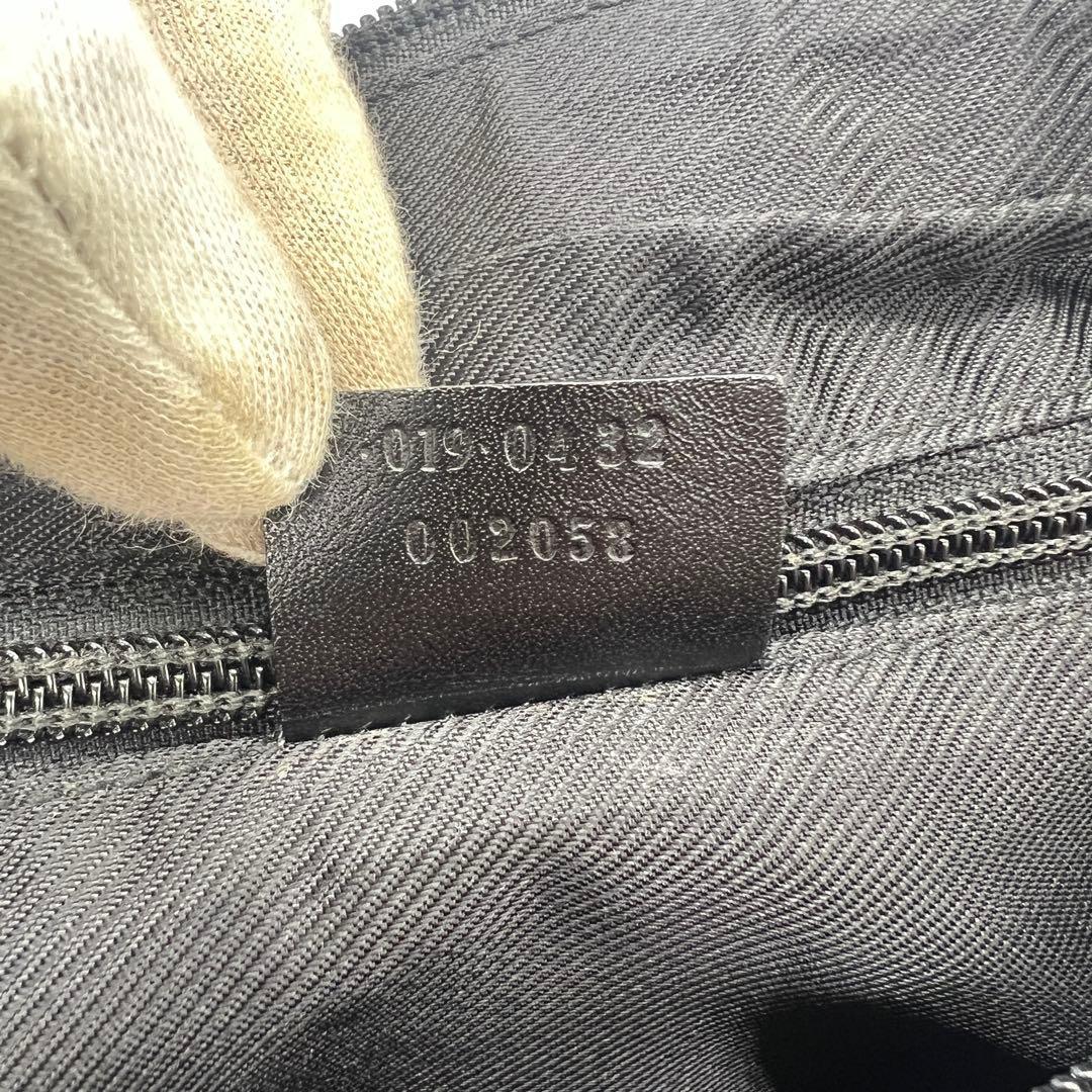 GUCCI One Shoulder Bag Purse GG Canvas Leather Brown Black Authentic