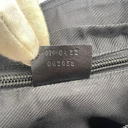 GUCCI One Shoulder Bag Purse GG Canvas Leather Brown Black Authentic