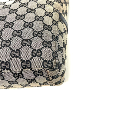 GUCCI One Shoulder Bag Purse GG Canvas Leather Brown Black Authentic